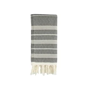 Plaid, grand foulard zwart, katoen, Bloemendaal
