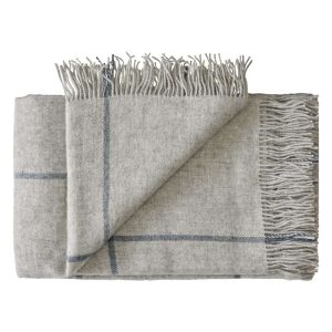 Plaid, deken lichtgrijs, wol, Silkeborg Mando Light Grey