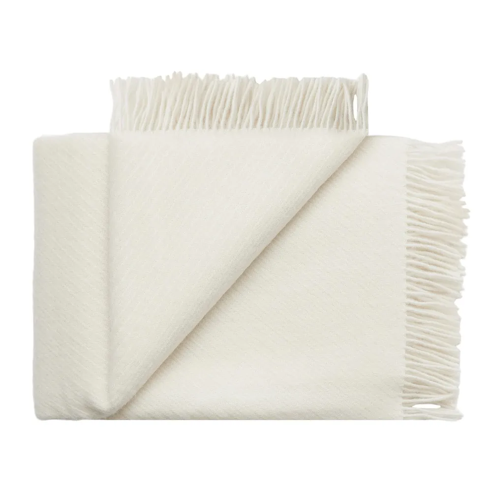 Plaid wit, off-white wol, Silkeborg Bornholm White - Afbeelding 2